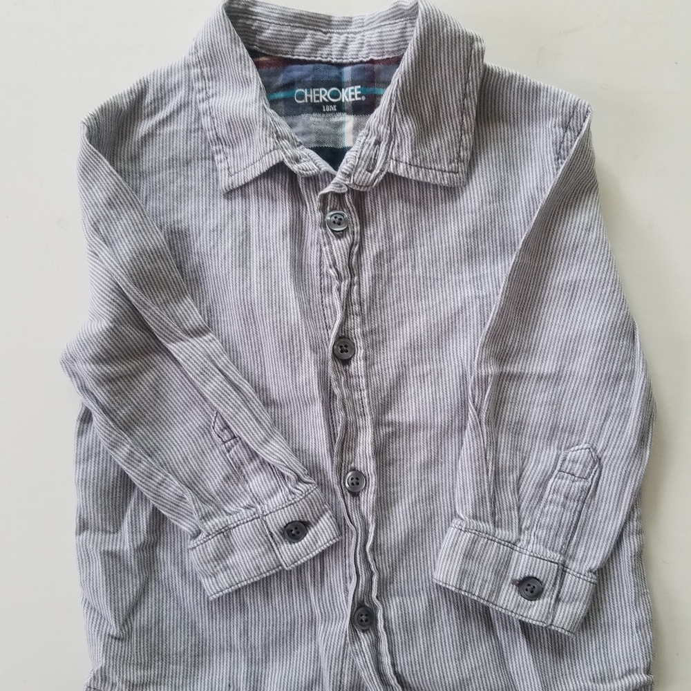 Pinstripe button down shirt